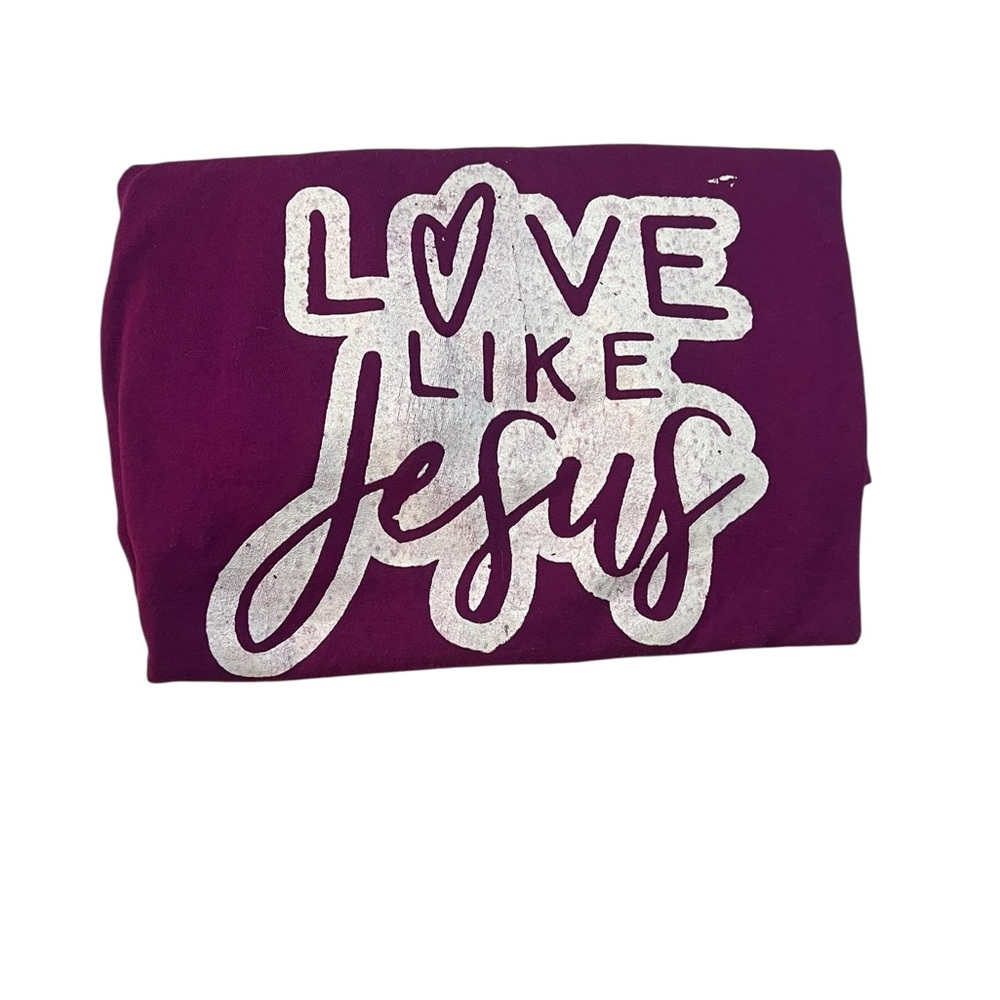 Love Like Jesus T-Shirt in Purple Woman’s Size L - Picture 5 of 5